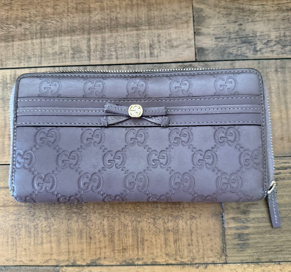 GUCCI Guccissima Princy Zip Around Long Wallet